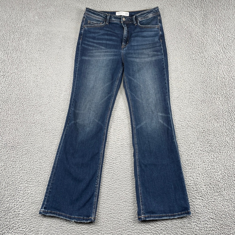 Lovervet by Vervet Jeans Women 30/11 Blue Flare ALB Dark Wash Raw Hem LVA1309S